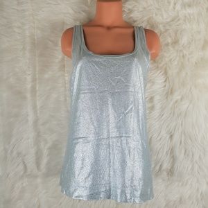 J.CREW SILVER METALLIC TANK SIZE MEDIUM